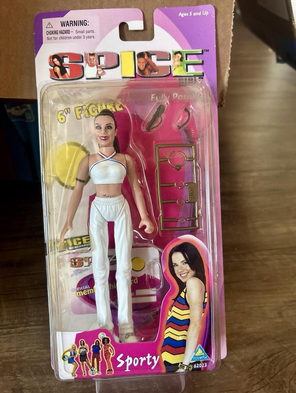 Toymax 1998 Vintage Spice Girls Sporty Spice Mel-C 6” Poseable Doll